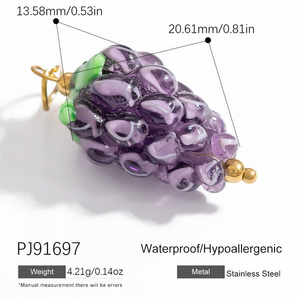 Handmade Diy Jewelry Accessories Glass Glazed Simulation Strawberry Pendant Electroplated