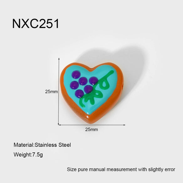 Handmade Diy Jewelry Accessories Heartshaped Love Boots Charms With Dripping Oil Glass Beads