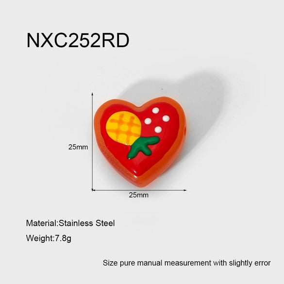 Handmade Diy Jewelry Accessories Heartshaped Love Boots Charms With Dripping Oil Glass Beads