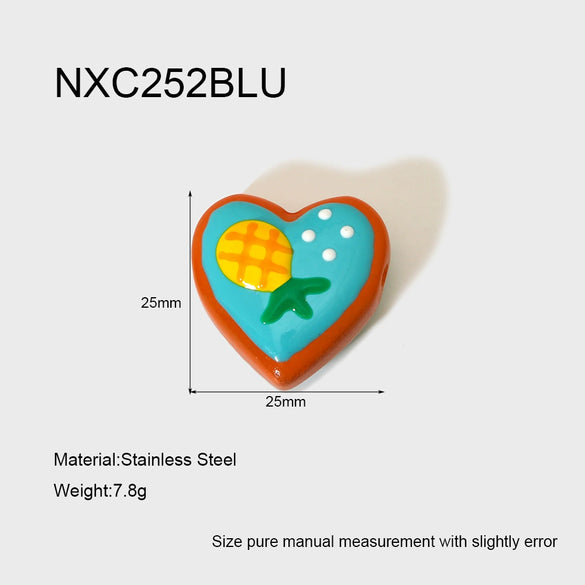 Handmade Diy Jewelry Accessories Heartshaped Love Boots Charms With Dripping Oil Glass Beads