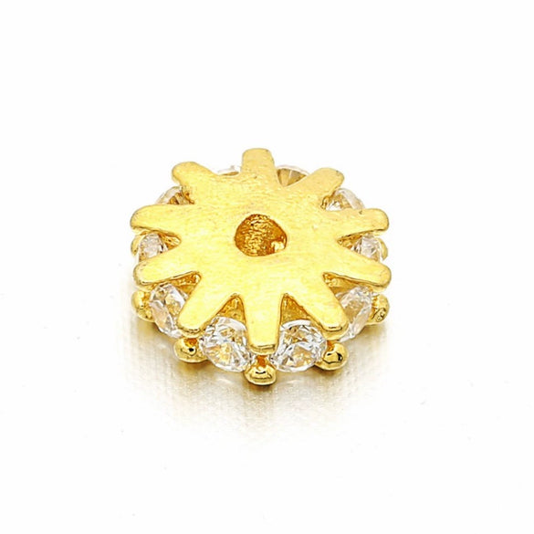 Handmade Diy Jewelry Loose Beads Gasket Accessories 925 Silver Inlaid Zircon Gear Beads For Bracelet And Necklace