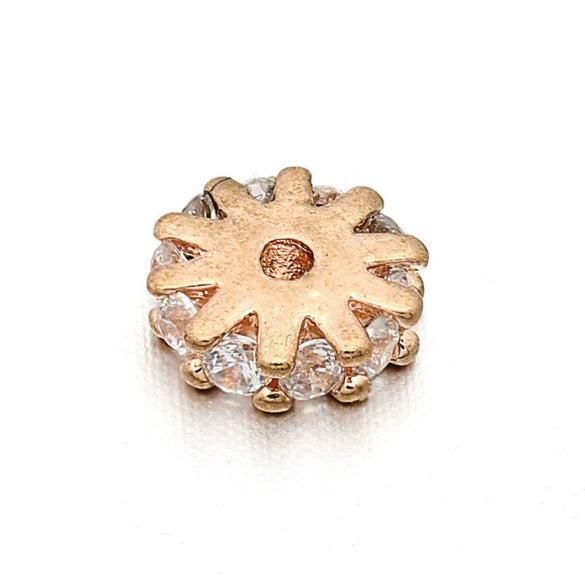 Handmade Diy Jewelry Loose Beads Gasket Accessories 925 Silver Inlaid Zircon Gear Beads For Bracelet And Necklace