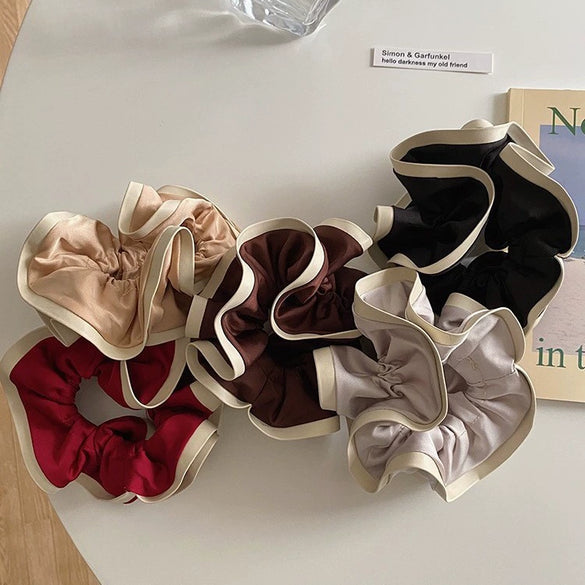 Handmade Double Layer Cloud Scrunchie Cloth Hair Tie Lovely Sweet Hair Band For Girls