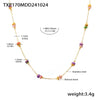 Handmade Double Layered Light Luxury Necklace With Natural Stone And Stainless Steel Chain Electroplated