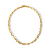 Handmade Doublelayer Stacked Drop Unisex Stainless Steel Handcuff Bracelet And Necklace Set With Pvd Furnace Real Gold Electroplating Light Luxury Style