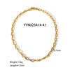 Handmade Doublelayer Stacked Drop Unisex Stainless Steel Handcuff Bracelet And Necklace Set With Pvd Furnace Real Gold Electroplating Light Luxury Style