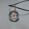 Handmade Dried Dandelion Flower Glass Ball Pendant Leather Rope Necklace For Women
