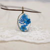 Handmade Dried Flower Necklace With Crystal Real Flower Pattern Organic Glass Pendant And Rope Chain Natural Style