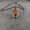 Handmade Dried Flower Necklace With Crystal Real Flower Pattern Organic Glass Pendant And Rope Chain Natural Style