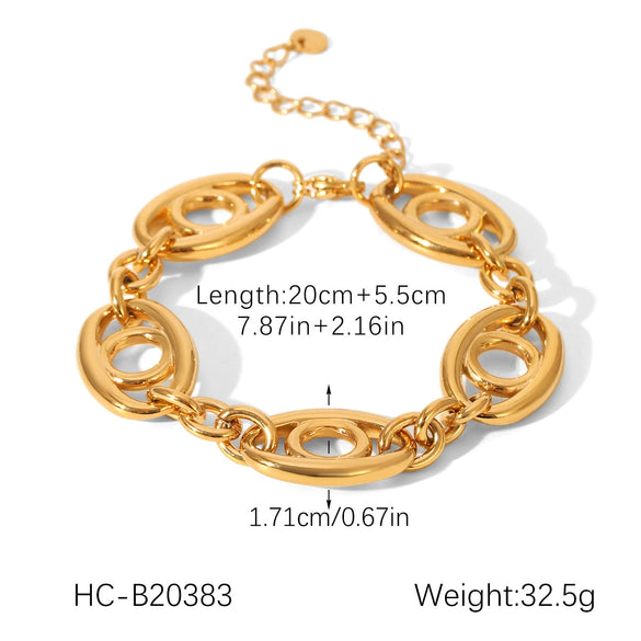 Handmade Electroplated Geometric Stainless Steel Women's Bracelet Jewelry