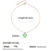 Handmade Electroplated Stainless Steel And Titanium Steel Heart Fruit Oil Drop Necklace For Women