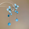 Handmade Fabric Chiffon Flower Tassel Earrings For Women With Rice Beads In Vacation Style