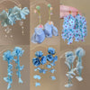 Handmade Fabric Chiffon Flower Tassel Earrings For Women With Rice Beads In Vacation Style