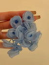 Handmade Fabric Chiffon Flower Tassel Earrings For Women With Rice Beads In Vacation Style