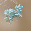 Handmade Fabric Chiffon Flower Tassel Earrings For Women With Rice Beads In Vacation Style