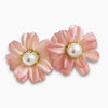 Handmade Fabric Flower Earrings With Pearl Accent And Steel Posts Fresh Simple Floral Style For Women