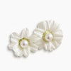 Handmade Fabric Flower Earrings With Pearl Accent And Steel Posts Fresh Simple Floral Style For Women