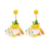 Handmade Fabric Flower Fashion Exaggerated Earrings For Women