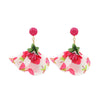 Handmade Fabric Flower Fashion Exaggerated Earrings For Women