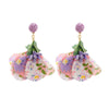 Handmade Fabric Flower Fashion Exaggerated Earrings For Women