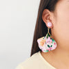 Handmade Fabric Flower Fashion Exaggerated Earrings For Women