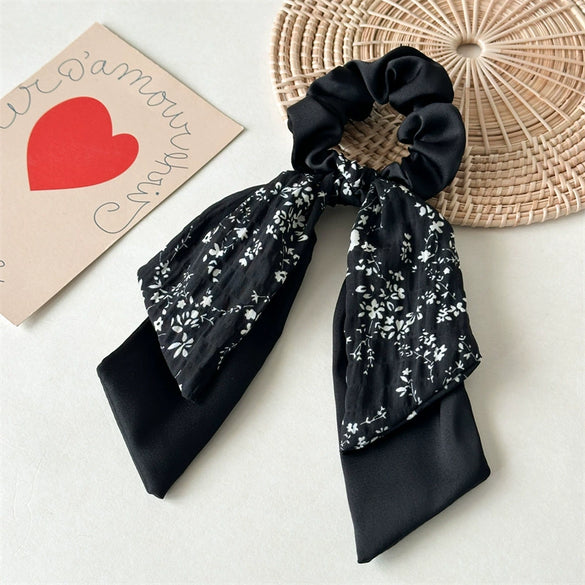Handmade Fabric Fresh Style Floral Doublelayer Pony Tail Strap Hair Band Headwear For Women
