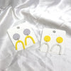Handmade Fashion Geometric Yellow And Green Plastic Resin Statement Earrings For Women