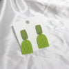Handmade Fashion Geometric Yellow And Green Plastic Resin Statement Earrings For Women