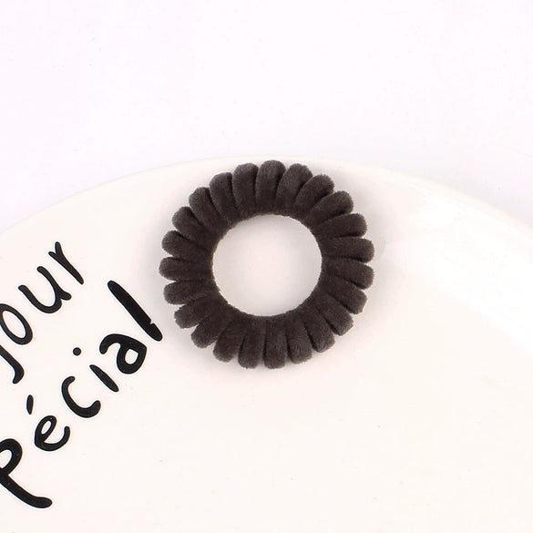 Handmade Flocked Cloth Phone Cord Hair Ties High Elastic Stretch Hair Bands Wholesale