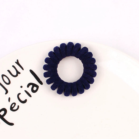 Handmade Flocked Cloth Phone Cord Hair Ties High Elastic Stretch Hair Bands Wholesale