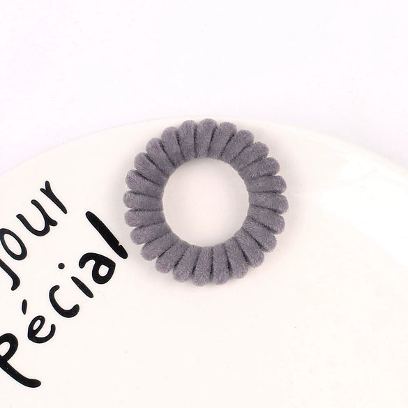 Handmade Flocked Cloth Phone Cord Hair Ties High Elastic Stretch Hair Bands Wholesale
