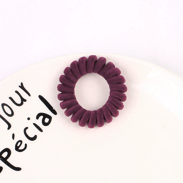 Handmade Flocked Cloth Phone Cord Hair Ties High Elastic Stretch Hair Bands Wholesale