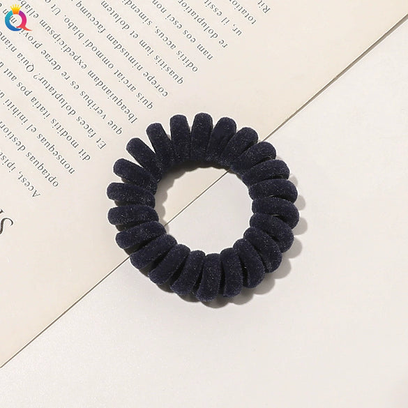 Handmade Flocked Cloth Telephone Line Hair Ties High Stretch Hair Rings For Girls Minimalist Hair Accessories