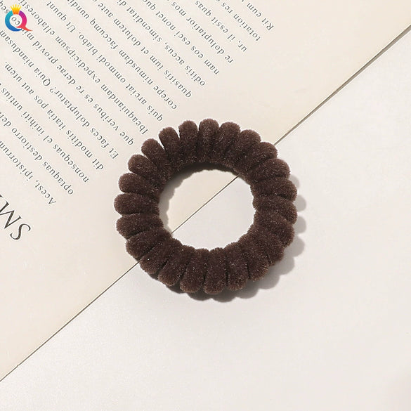 Handmade Flocked Cloth Telephone Line Hair Ties High Stretch Hair Rings For Girls Minimalist Hair Accessories