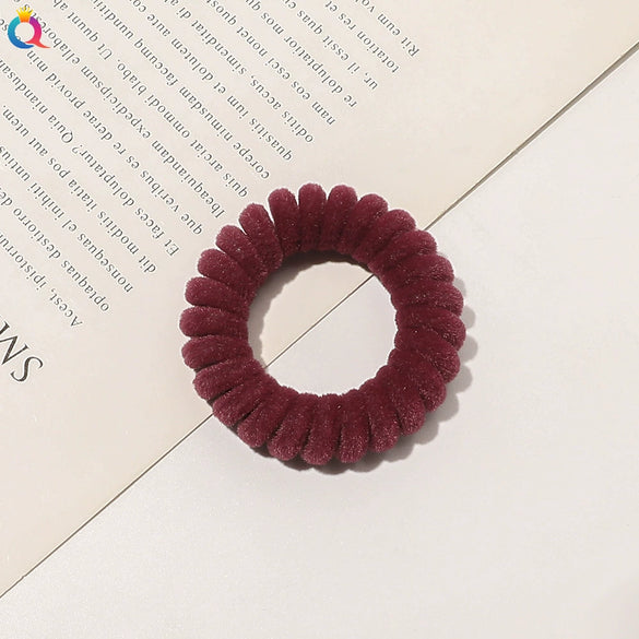 Handmade Flocked Cloth Telephone Line Hair Ties High Stretch Hair Rings For Girls Minimalist Hair Accessories