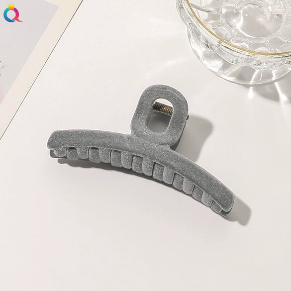 Handmade Flocked Geometric Resin Hair Claw Clip For Women Wholesale Hair Accessory