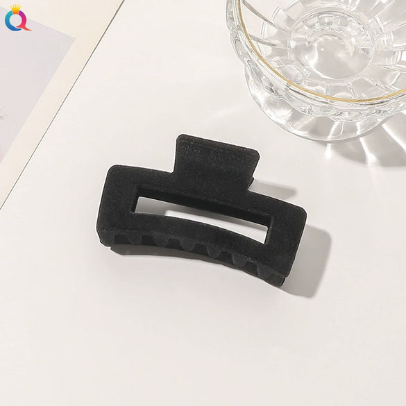 Handmade Flocked Geometric Resin Hair Claw Clip For Women Wholesale Hair Accessory