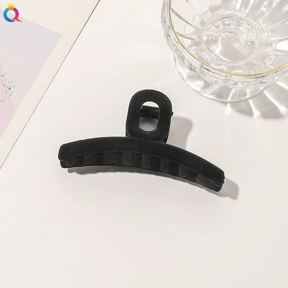 Handmade Flocked Geometric Resin Hair Claw Clip For Women Wholesale Hair Accessory