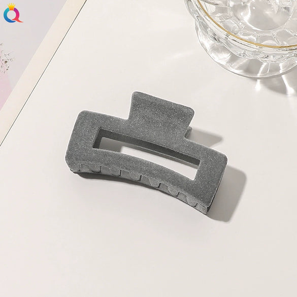 Handmade Flocked Geometric Resin Hair Claw Clip For Women Wholesale Hair Accessory