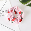 Handmade Floral Bow Hair Ring Silk Scarf Hair Band Retro Headwear For Women