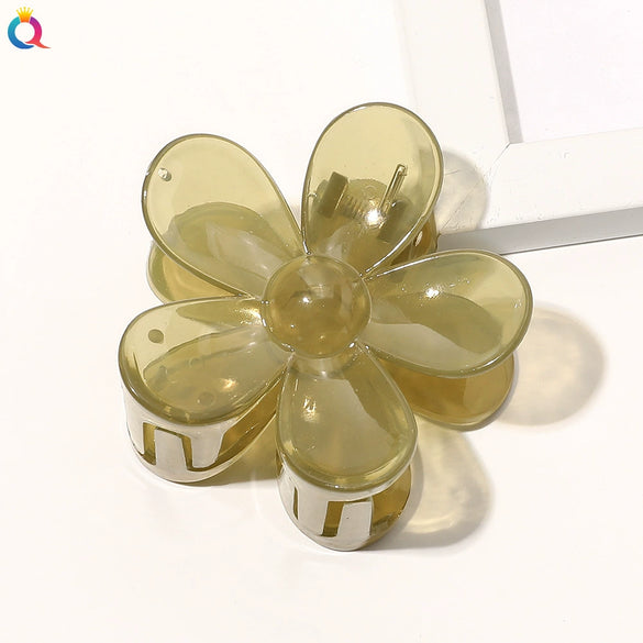 Handmade Floral Hair Claw Clip For Women Pastoral Plant And Flower Design Autumn Winter Hair Accessory