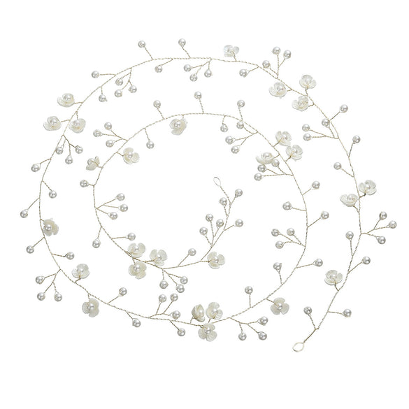 Handmade Floral Pearl Bridal Headband Simple Resin And Plastic Flower Hair Band For Women Wedding Headdress