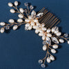 Handmade Floral Pearl Crystal Hair Comb Alloy Bridal Hair Accessory For Women Wholesale