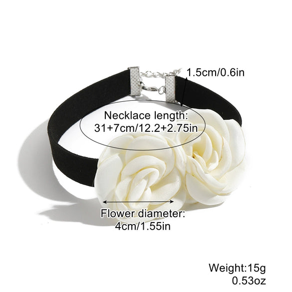 Handmade Flower Patterned Imitation Pearl Choker Necklace For Women