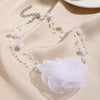 Handmade Flower Patterned Imitation Pearl Choker Necklace For Women