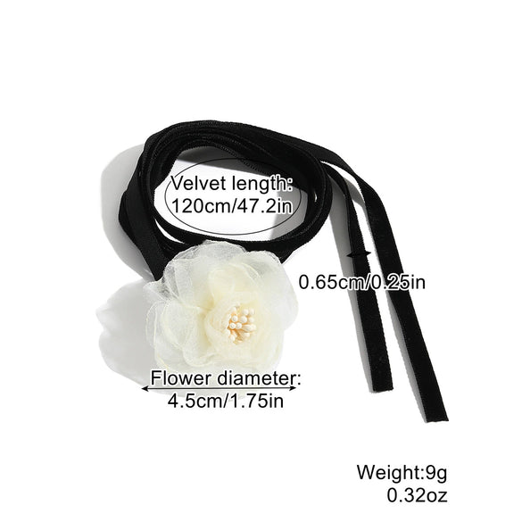 Handmade Flower Patterned Imitation Pearl Choker Necklace For Women