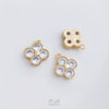 Handmade Four Leaf Clover Natural Zircon Pendant With Electroplated Gold Finish For Diy Clavicle Necklace And Bracelet Accessories