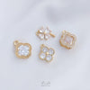 Handmade Four Leaf Clover Natural Zircon Pendant With Electroplated Gold Finish For Diy Clavicle Necklace And Bracelet Accessories
