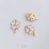 Handmade Four Leaf Clover Natural Zircon Pendant With Electroplated Gold Finish For Diy Clavicle Necklace And Bracelet Accessories