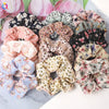 Handmade Fresh Floral Chiffon Scrunchie Hair Tie With High Elasticity Fabric Ponytail Holder